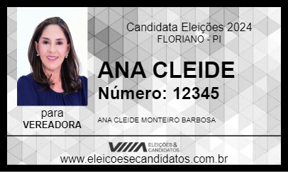 Candidato ANA CLEIDE 2024 - FLORIANO - Eleições