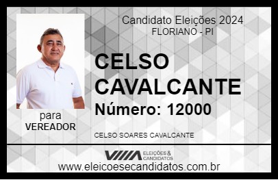 Candidato CELSO CAVALCANTE 2024 - FLORIANO - Eleições