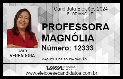 Candidato PROFESSORA MAGNÓLIA 2024 - FLORIANO - Eleições