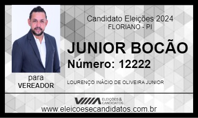 Candidato JUNIOR BOCÃO 2024 - FLORIANO - Eleições