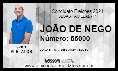 Candidato JOÃO BATISTA 2024 - SEBASTIÃO LEAL - Eleições