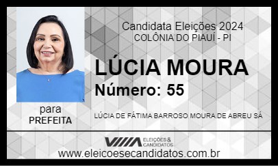 Candidato LÚCIA MOURA 2024 - COLÔNIA DO PIAUÍ - Eleições