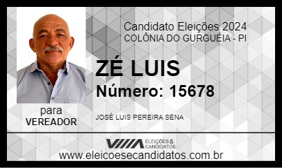 Candidato ZÉ LUIS 2024 - COLÔNIA DO GURGUÉIA - Eleições