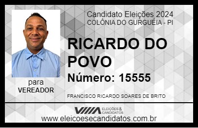 Candidato RICARDO DO POVO 2024 - COLÔNIA DO GURGUÉIA - Eleições