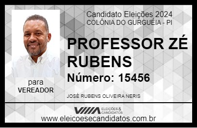 Candidato PROFESSOR ZÉ RUBENS 2024 - COLÔNIA DO GURGUÉIA - Eleições