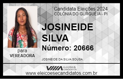 Candidato JOSINEIDE SILVA 2024 - COLÔNIA DO GURGUÉIA - Eleições