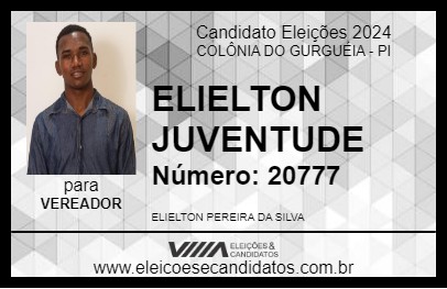 Candidato ELIELTON JUVENTUDE 2024 - COLÔNIA DO GURGUÉIA - Eleições