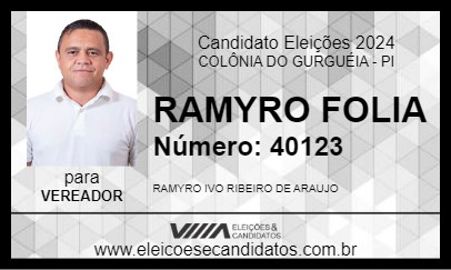 Candidato RAMYRO FOLIA 2024 - COLÔNIA DO GURGUÉIA - Eleições