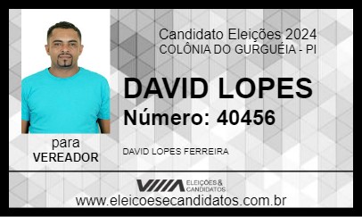 Candidato DAVID LOPES 2024 - COLÔNIA DO GURGUÉIA - Eleições