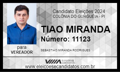 Candidato TIAO MIRANDA 2024 - COLÔNIA DO GURGUÉIA - Eleições