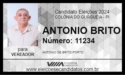 Candidato ANTONIO BRITO 2024 - COLÔNIA DO GURGUÉIA - Eleições