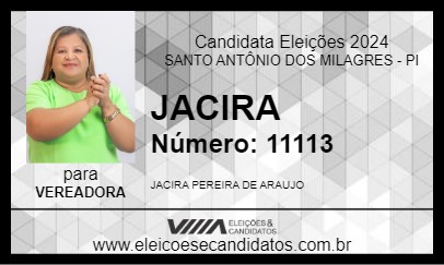 Candidato JACIRA 2024 - SANTO ANTÔNIO DOS MILAGRES - Eleições