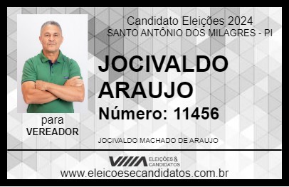 Candidato JOCIVALDO ARAUJO 2024 - SANTO ANTÔNIO DOS MILAGRES - Eleições