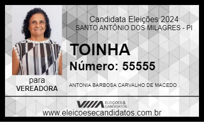 Candidato TOINHA 2024 - SANTO ANTÔNIO DOS MILAGRES - Eleições