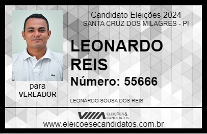 Candidato LEONARDO REIS 2024 - SANTA CRUZ DOS MILAGRES - Eleições