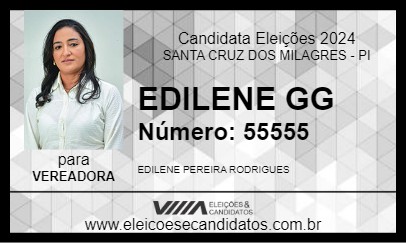 Candidato EDILENE GG 2024 - SANTA CRUZ DOS MILAGRES - Eleições