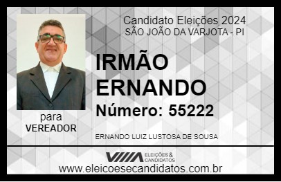 Candidato IRMÃO ERNANDO 2024 - SÃO JOÃO DA VARJOTA - Eleições