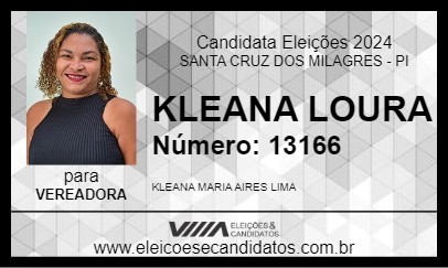 Candidato KLEANA LOURA 2024 - SANTA CRUZ DOS MILAGRES - Eleições