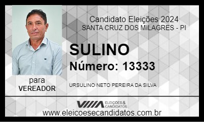 Candidato SULINO 2024 - SANTA CRUZ DOS MILAGRES - Eleições