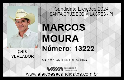 Candidato MARCOS MOURA 2024 - SANTA CRUZ DOS MILAGRES - Eleições