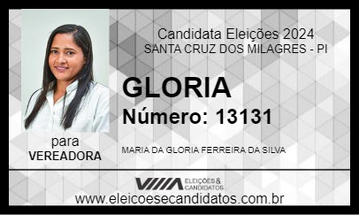 Candidato GLORIA 2024 - SANTA CRUZ DOS MILAGRES - Eleições