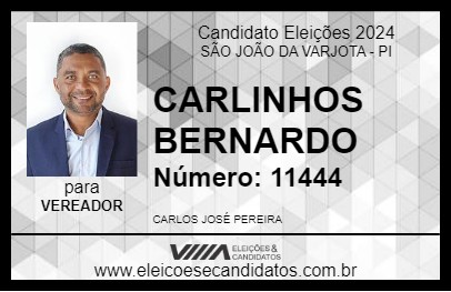 Candidato CARLINHOS BERNARDO 2024 - SÃO JOÃO DA VARJOTA - Eleições