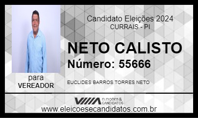 Candidato NETO CALISTO 2024 - CURRAIS - Eleições