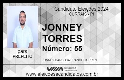 Candidato JONNEY TORRES 2024 - CURRAIS - Eleições