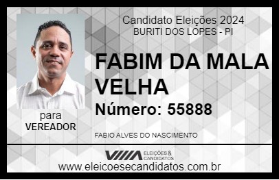 Candidato FABIM DA MALA VELHA 2024 - BURITI DOS LOPES - Eleições