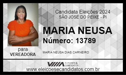 Candidato MARIA NEUSA 2024 - SÃO JOSÉ DO PEIXE - Eleições