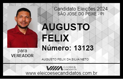 Candidato AUGUSTO FELIX 2024 - SÃO JOSÉ DO PEIXE - Eleições