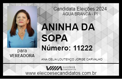 Candidato ANINHA DA SOPA 2024 - ÁGUA BRANCA - Eleições