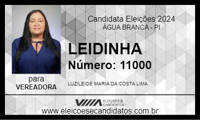 Candidato LEIDINHA 2024 - ÁGUA BRANCA - Eleições