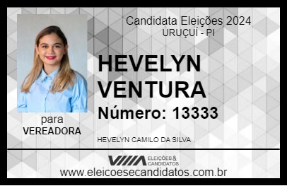 Candidato HEVELYN VENTURA 2024 - URUÇUÍ - Eleições