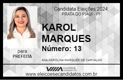 Candidato KAROL MARQUES 2024 - PRATA DO PIAUÍ - Eleições