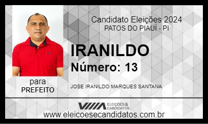 Candidato IRANILDO 2024 - PATOS DO PIAUÍ - Eleições