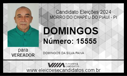 Candidato DOMINGOS PAIVA 2024 - MORRO DO CHAPÉU DO PIAUÍ - Eleições