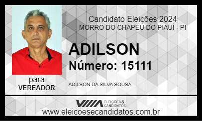 Candidato ADILSON SOUSA 2024 - MORRO DO CHAPÉU DO PIAUÍ - Eleições