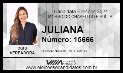 Candidato JULIANA RAMOS 2024 - MORRO DO CHAPÉU DO PIAUÍ - Eleições