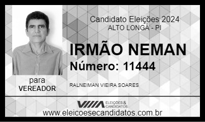 Candidato IRMÃO NEMAN 2024 - ALTO LONGÁ - Eleições