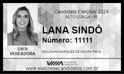 Candidato LANA SINDÔ 2024 - ALTO LONGÁ - Eleições