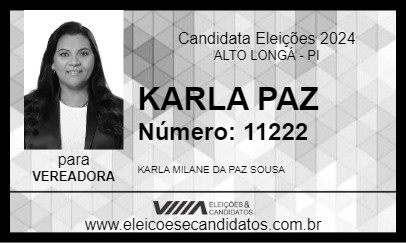 Candidato KARLA PAZ 2024 - ALTO LONGÁ - Eleições