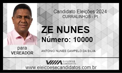 Candidato ZE NUNES 2024 - CURRALINHOS - Eleições