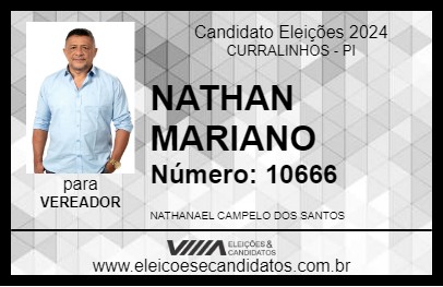 Candidato NATHAN MARIANO 2024 - CURRALINHOS - Eleições