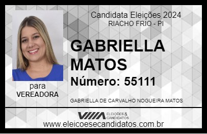 Candidato GABRIELLA MATOS 2024 - RIACHO FRIO - Eleições