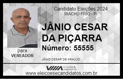 Candidato JÂNIO CESAR DA PIÇARRA 2024 - RIACHO FRIO - Eleições