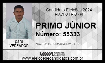 Candidato PRIMO JÚNIOR 2024 - RIACHO FRIO - Eleições