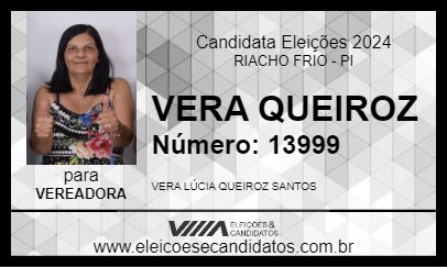 Candidato VERA QUEIROZ 2024 - RIACHO FRIO - Eleições