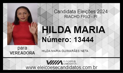 Candidato HILDA MARIA 2024 - RIACHO FRIO - Eleições