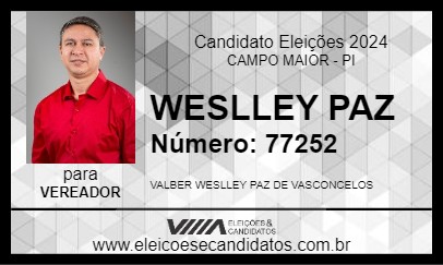 Candidato WESLLEY PAZ 2024 - CAMPO MAIOR - Eleições